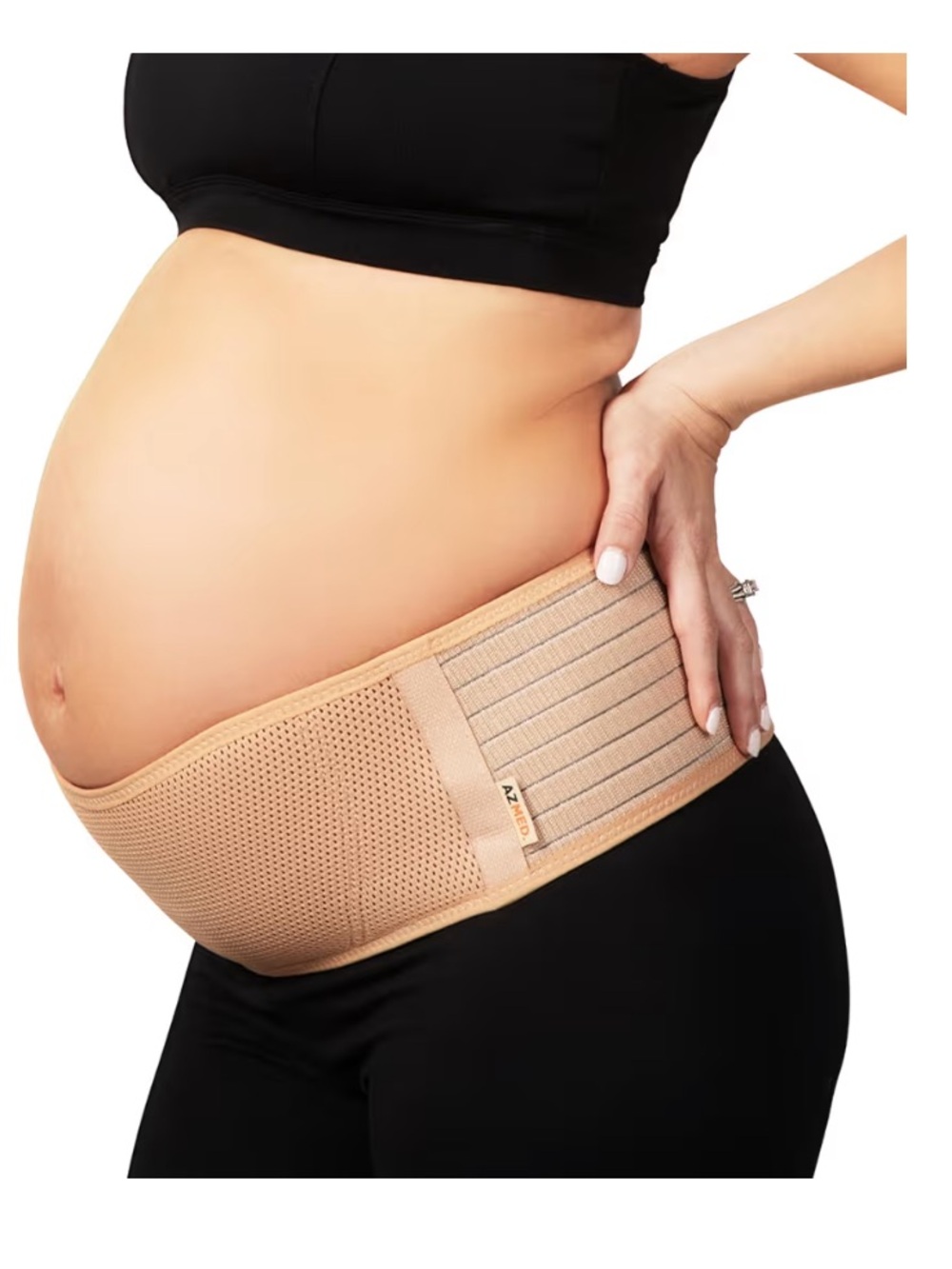 New AZMED Maternity Belt Beige Breathable Abdominal Binder Back Support O/S